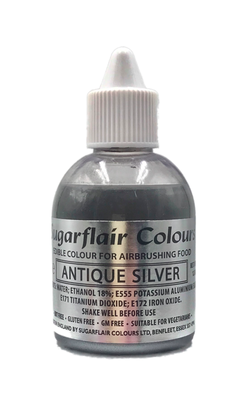 Tinta para Aerógrafo SugarFlair Antique Silver 60 ml