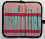 Estojo de Ferramentas Plástico + 3 Pinceis Silicone Tiffany