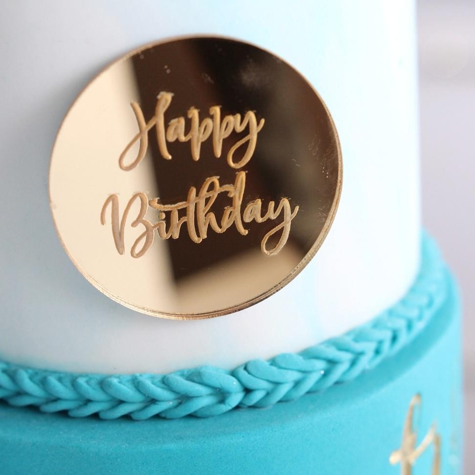 Sweet Stamp - Placas Espelhadas "Happy Birthday" Prata