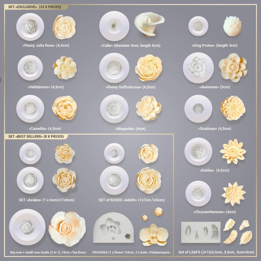 Moleeks 3D Set Moldes Flores - Exclusive