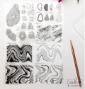 Avalon Cake Stamps Geodes, Mineral and Marbles