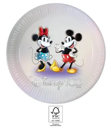 Pratos Minnie e Mickey 100 Anos Disney 23 cm