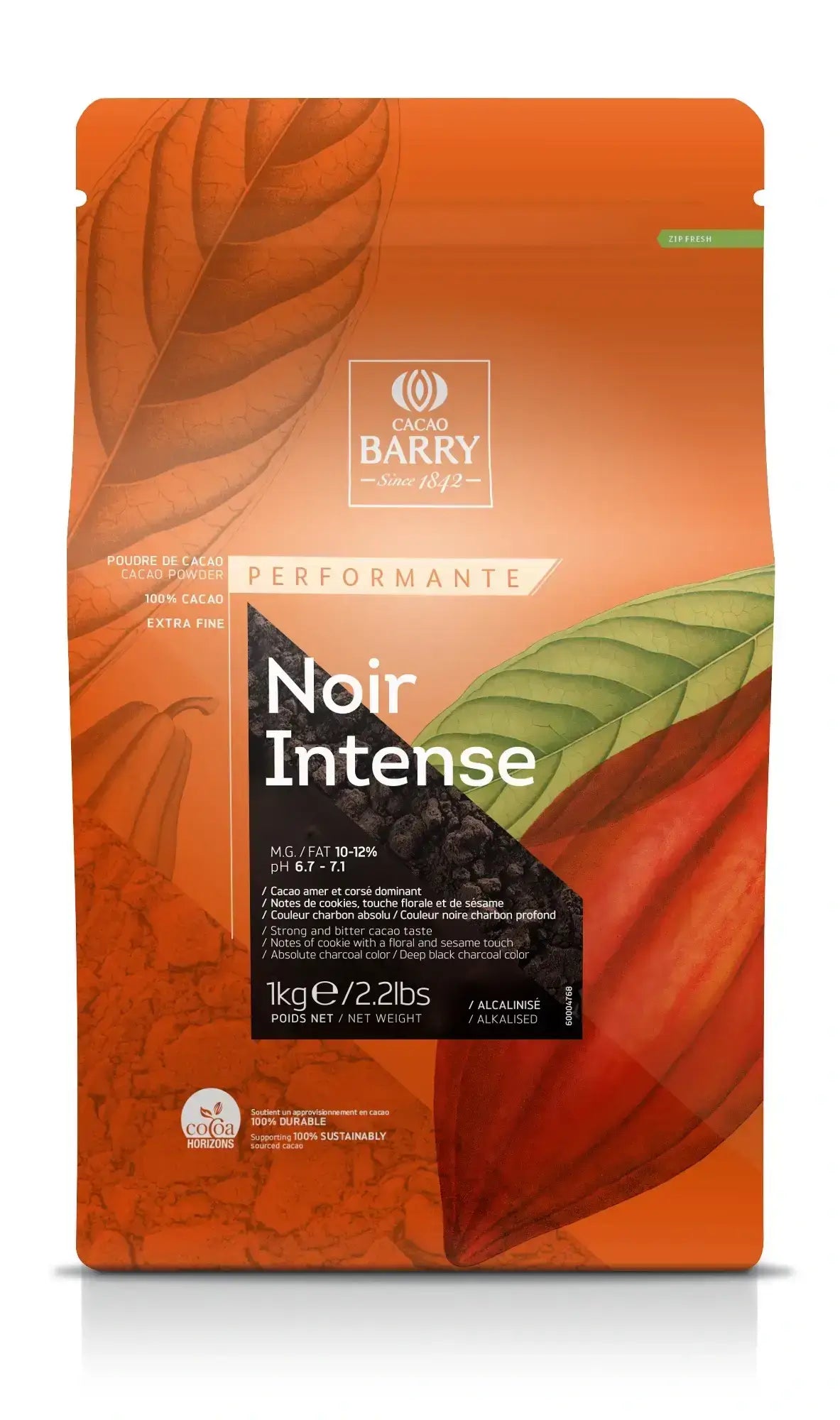 Cacau em Pó Noir Intense 100% 1 Kg - Cacao Barry