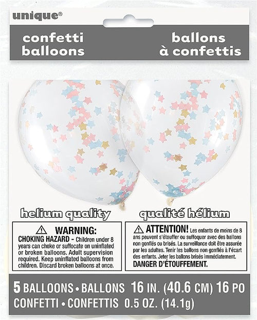 Balões Transparentes Confettis Estrela