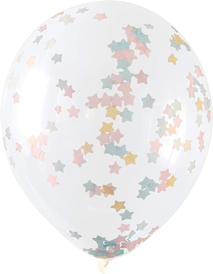 Balões Transparentes Confettis Estrela