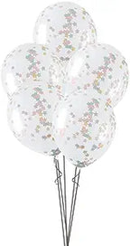Balões Transparentes Confettis Estrela
