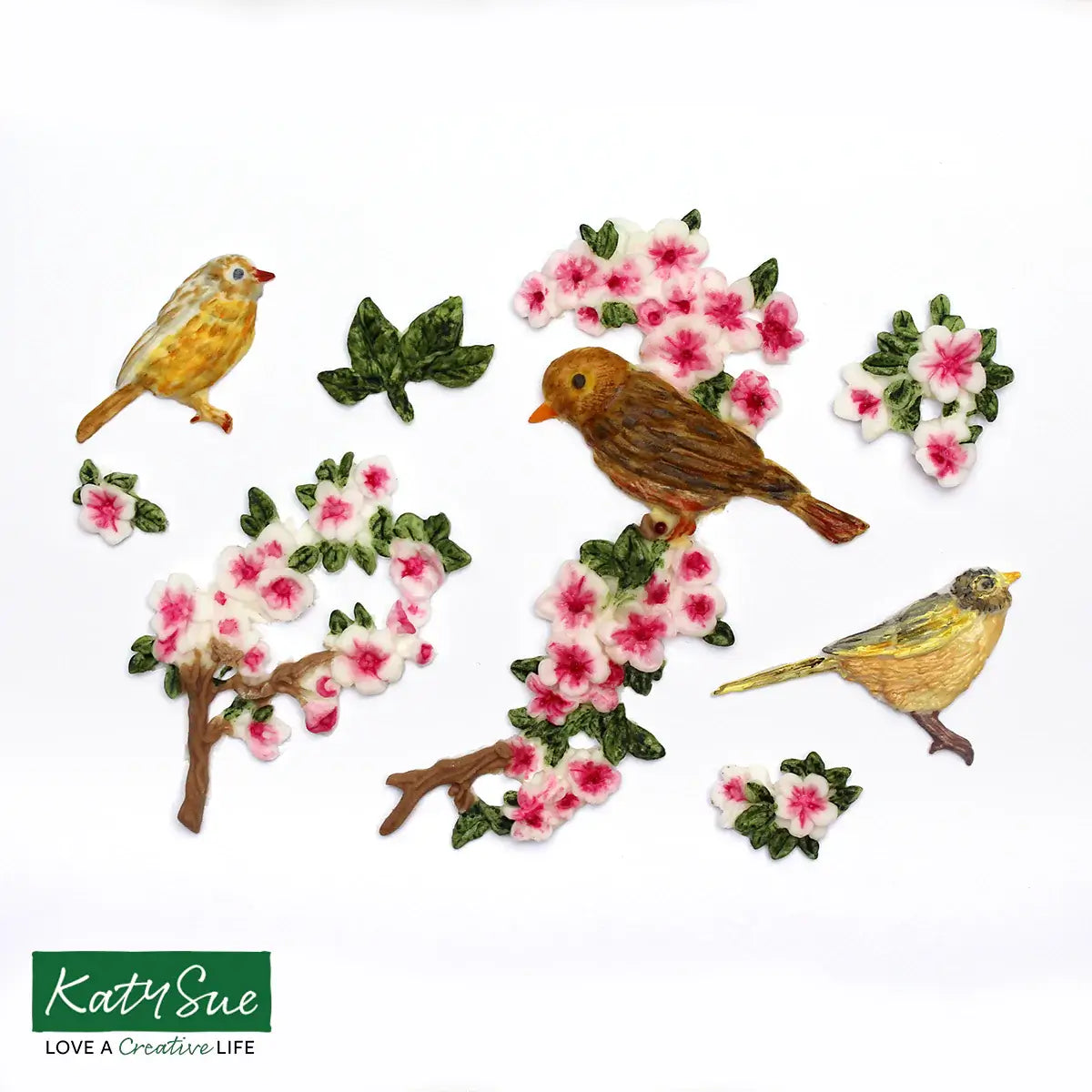 Katy Sue Molde Flores e Pássaros