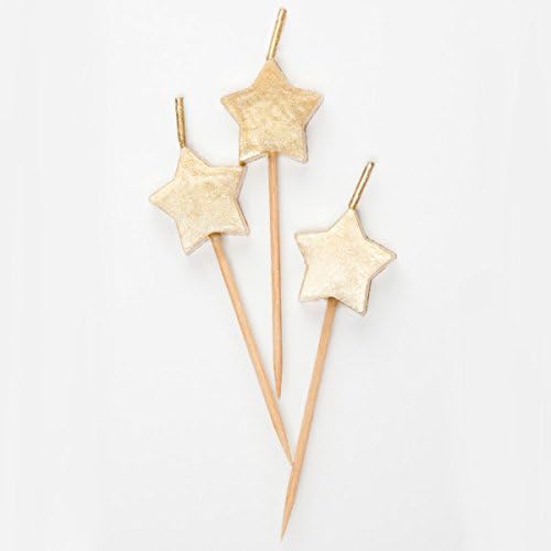 Velas Estrelas Douradas 6 Uni.